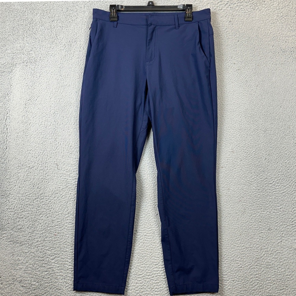 Fabletics Pants Mens 34X30 Slim Navy Blue Performance Chinos Stretch Pockets EUC